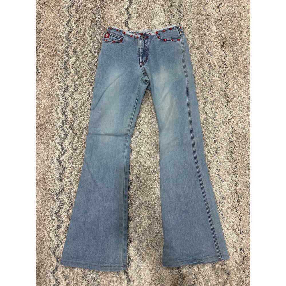 Vintage Y2K Guess Light Blue Bedazzled/Rhinestones Jeans Women’s Size 24